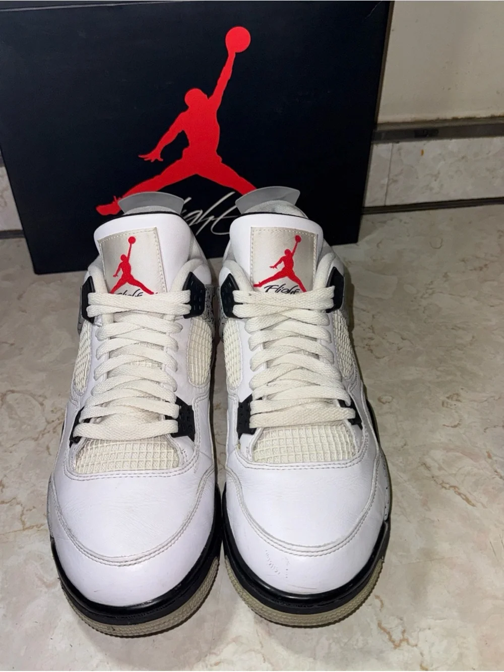 VNDS NEW IN BOX Air Size 10 Jordan 4 Retro OG White Cement Grey 2016